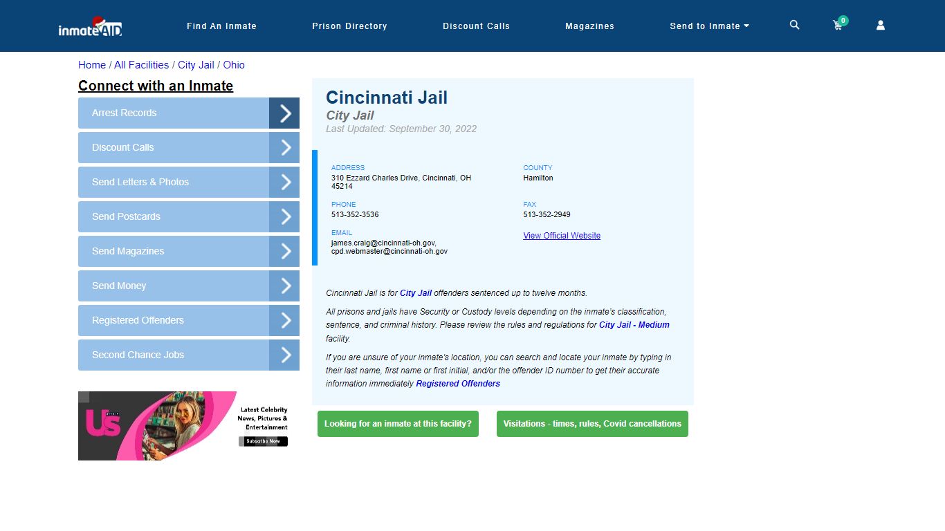 Cincinnati Jail | Inmate Locator